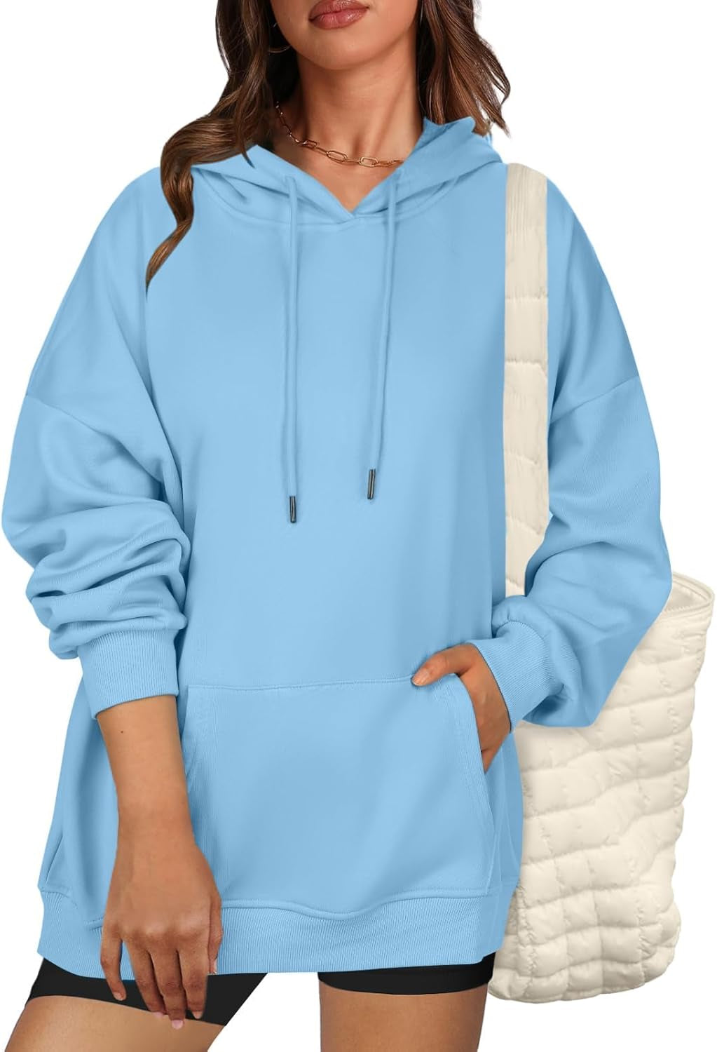 Women's Oversized Fleece Pullover Hoodie with Pockets - Long Sleeve Fall/Winter Coat 2024