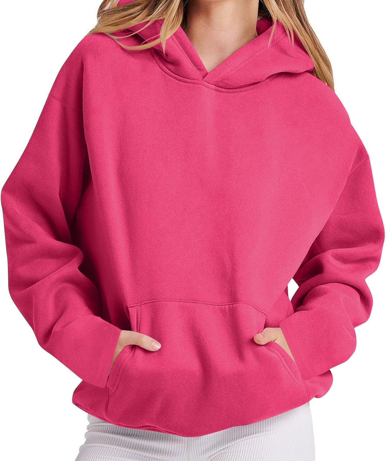 Hoodies for Women Trendy Long Sleeve Hooded Sweatshirt Oversized Fleece Pullover 2024 Fall Outfits with Pocket