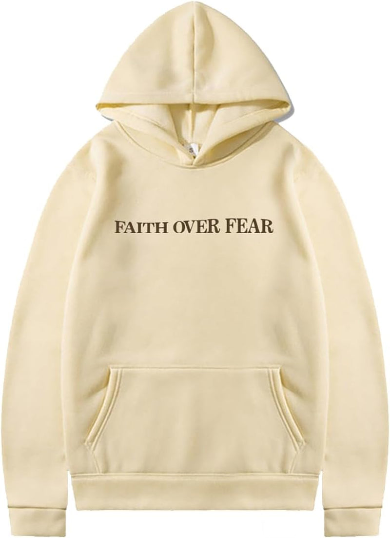 Faith over Fear Hoodie Christian Faith Religious God Tops Man Woman Pullover Y2K Sweatshirt Longsleeve Casual Tops