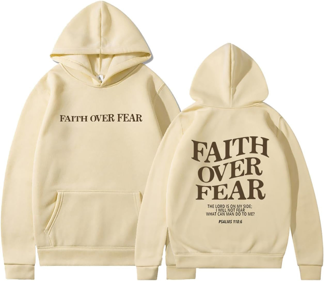 Faith over Fear Hoodie Christian Faith Religious God Tops Man Woman Pullover Y2K Sweatshirt Longsleeve Casual Tops